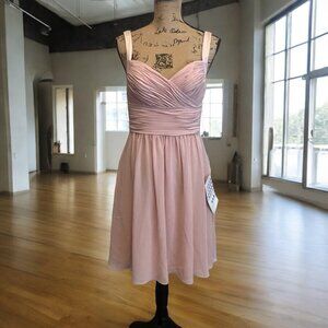 Sorella Vita Blush Pink Pleated Sweetheart Neck Fit &amp; Flare Special Occasion